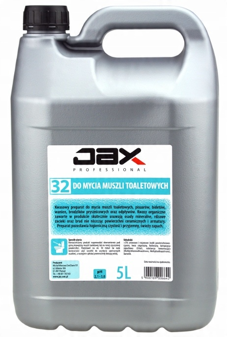 JAX 32 do mycia muszli toaletowych 5L kanister z czarnym korkiem