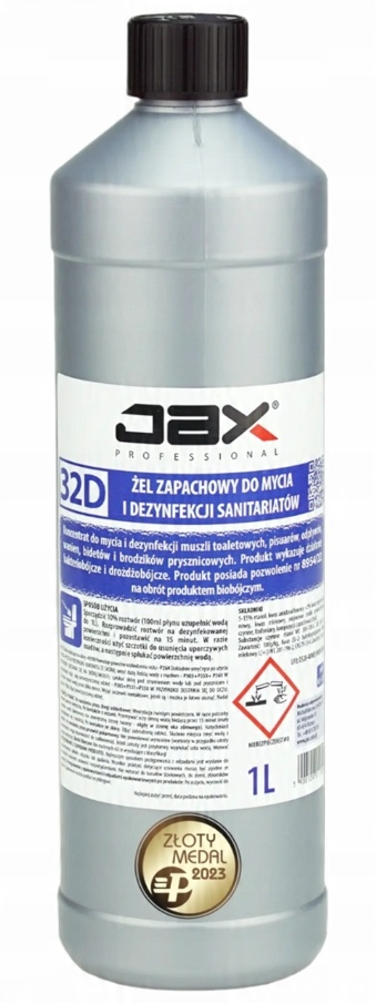 JAX 32D żel do mycia i dezynfekcji sanitariatów 1L w metalowym opakowaniu