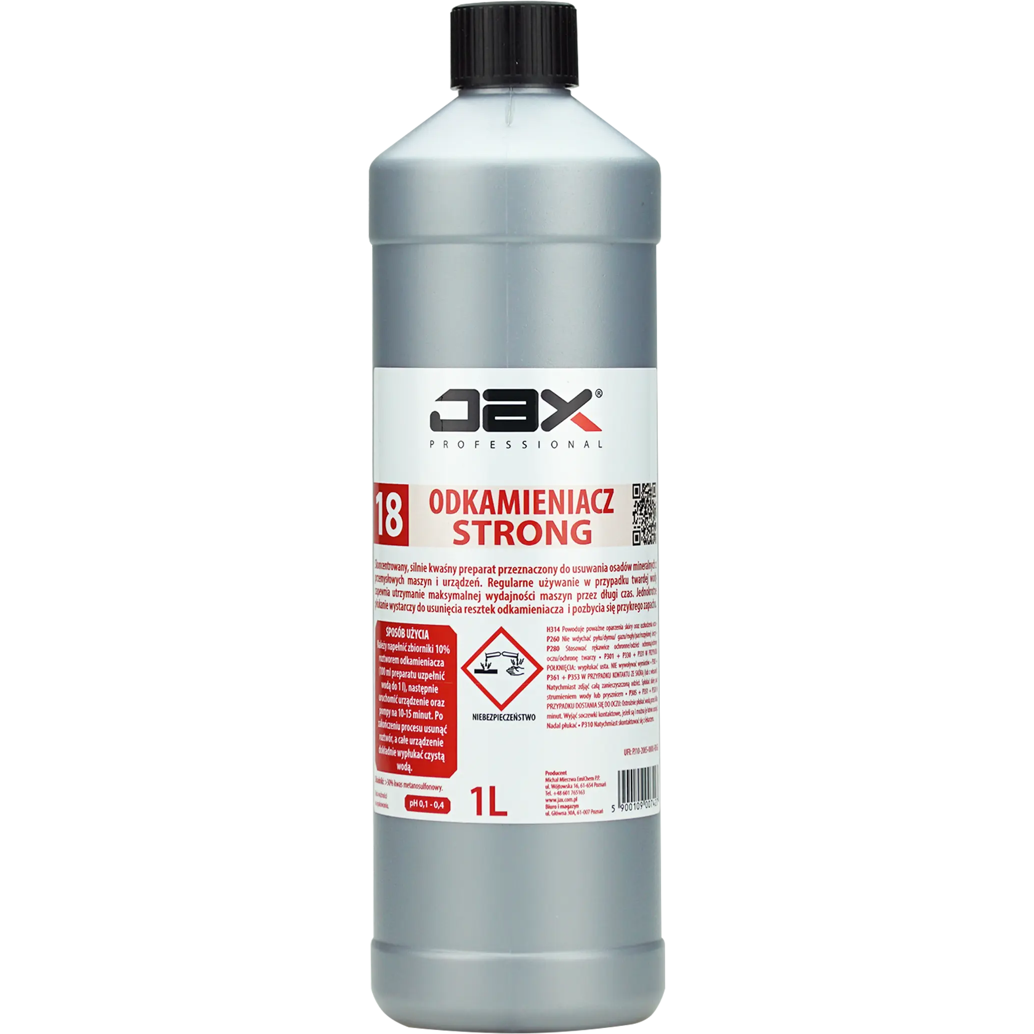 JAX Odkamieniacz STRONG 18 płyn do usuwania osadów mineralnych 1L