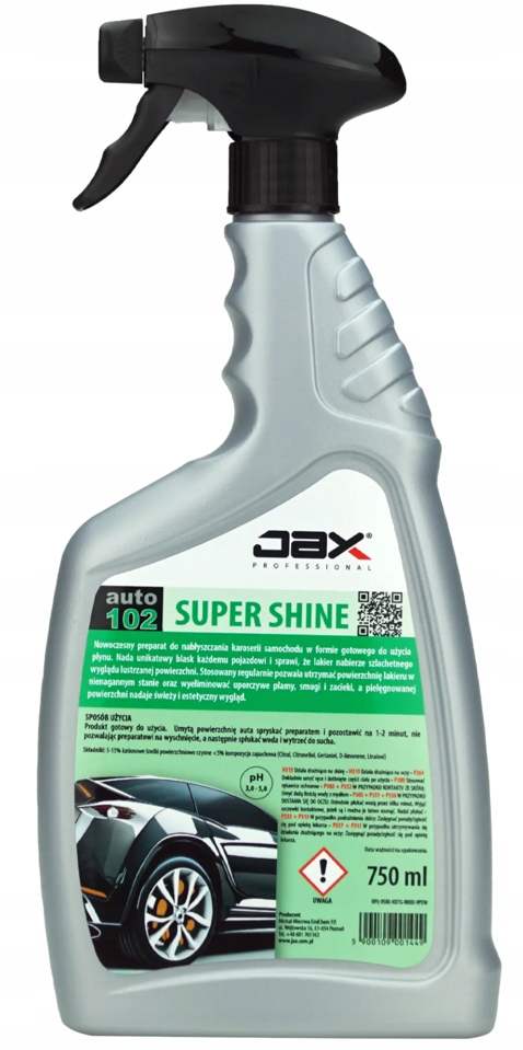 JAX Super Shine 102 nabłyszczacz do karoserii 750ml w butelce z rozpylaczem