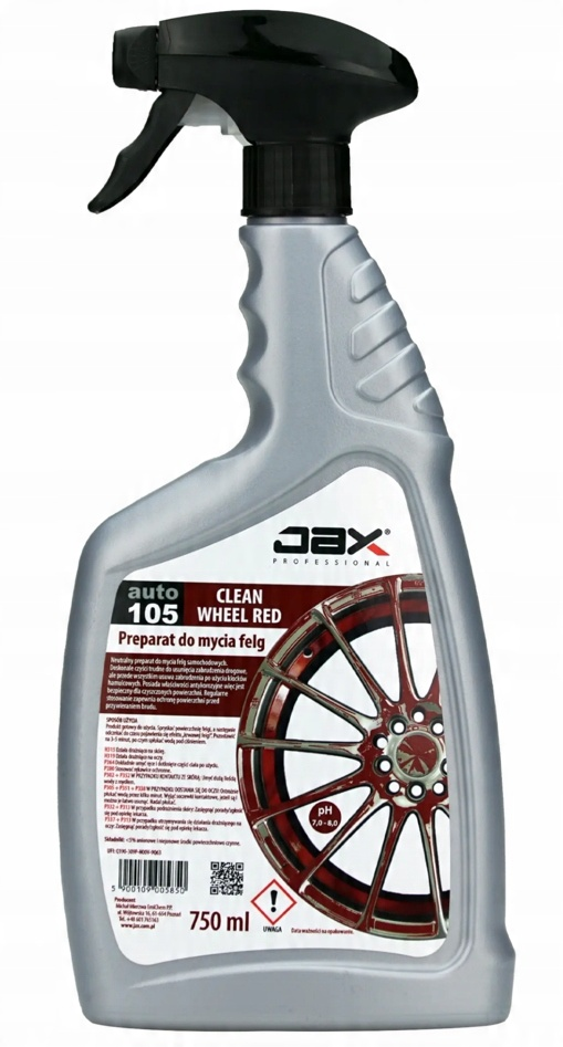 JAX Clean wheel RED 105 preparat do mycia felg 750ml w butelce z rozpylaczem