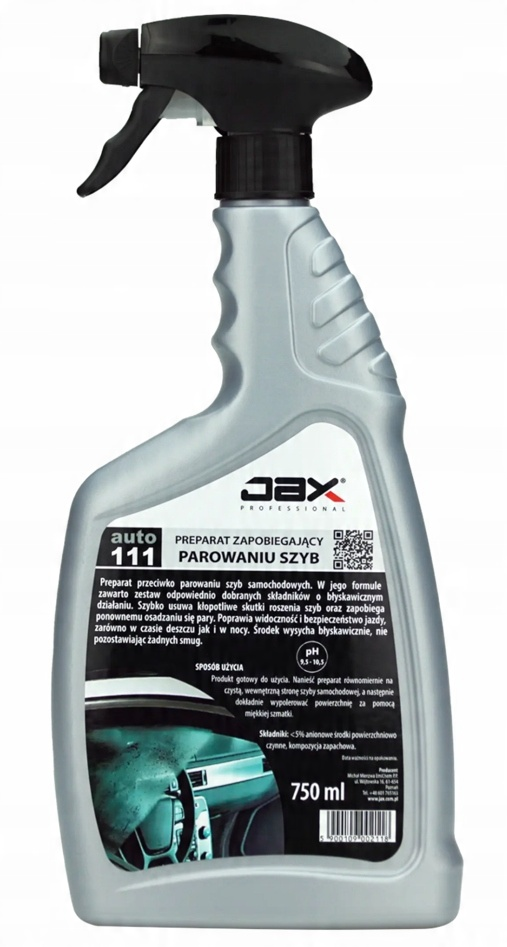 JAX Antypara 111 preparat zapobiegający parowaniu szyb 750ml w butelce z atomizerem