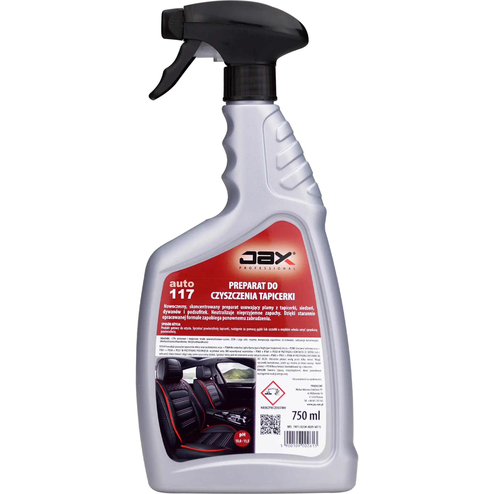 JAX Auto 117 płyn do czyszczenia tapicerki 750ml w spray'u