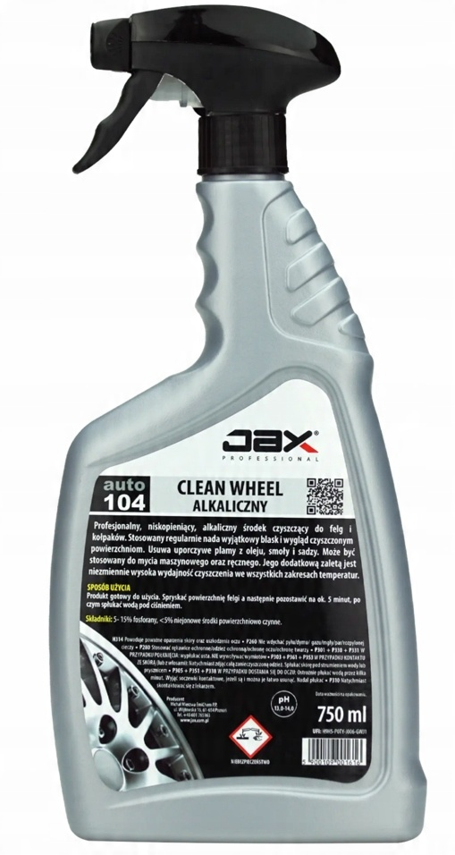 JAX Clean Wheel alkaliczny preparat do mycia felg 750 ml w sprayu