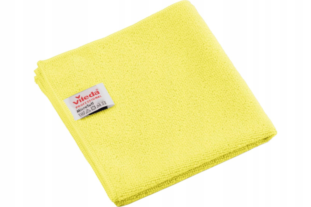 Ścierka Vileda Micro Tuff Base mikrofibra 36x36 cm żółta z etykietą