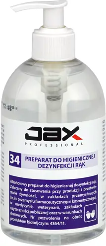 JAX Płyn do dezynfekcji rąk 0,5L