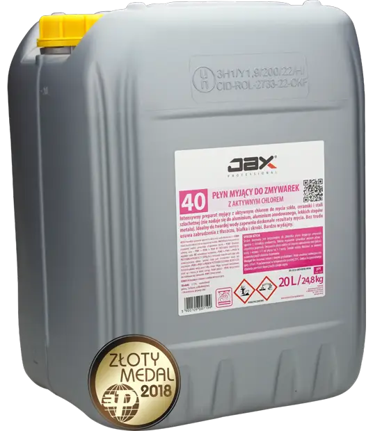 JAX Mycie naczyń w zmywarkach 20L Profesional z aktywnym Chlorem