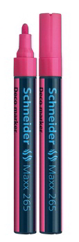 Marker kredowy Schneider Maxx 265 żółty i różowy, czubek 2-3mm, do tablic i szkła.