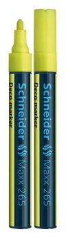Marker/Pisak Kredowy Schneider Maxx 265żółty/różowy 2-3mm Marker kredowy Schneider Maxx 265 żółty i różowy, czubek 2-3mm, do tablic i szkła.