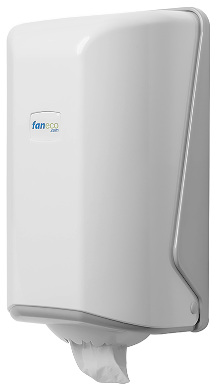 Podajnik ręcznika w roli MINI POP biały z logo faneco, format ścienny