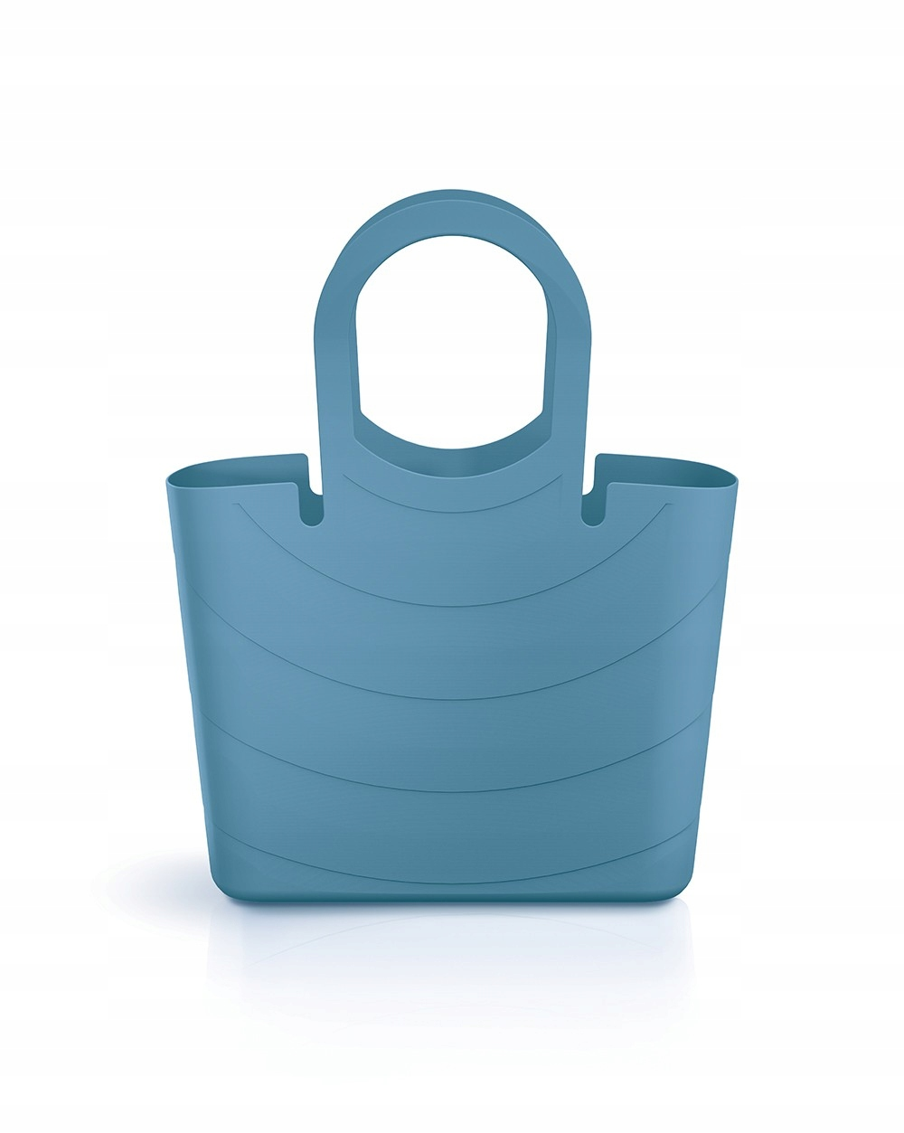 Torba Lucy 6,5L niebieska jeans z uchwytami i wypukłymi prążkami.