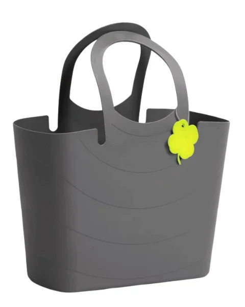 Torba Lucy 24L Prosperplast grafitowa z podwójnymi uchwytami i zielonym zawieszką