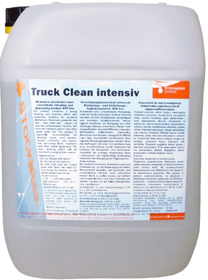 Piana aktywna Stockmeier Truck Clean Intensive do czyszczenia samochodów, pojemność 10 litrów.