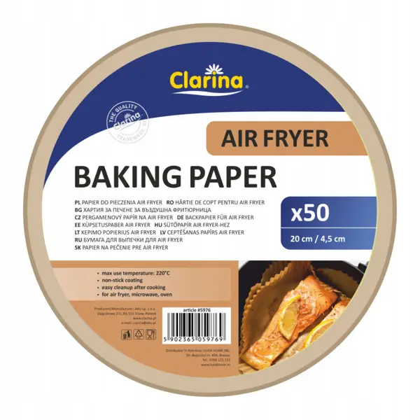 Papier do pieczenia Air Fryer okrągły 20cm 50szt
