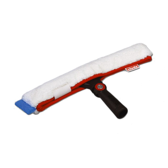 Vileda Evolution nakładka baranek mikrofibra do szyb 35cm, biała z czerwonym uchwytem i niebieskim skrajem