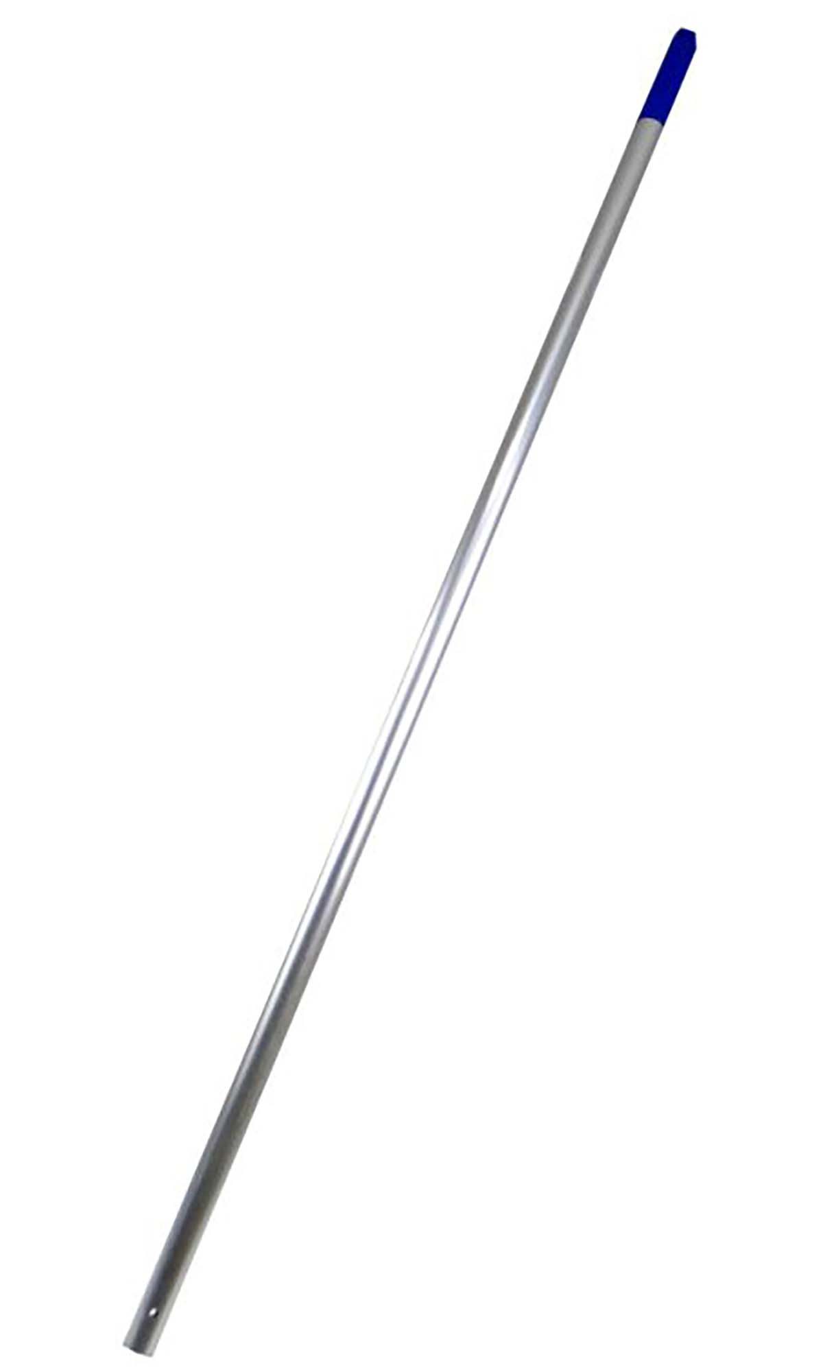 Kij aluminiowy do mopa płaski 140cm z niebieskim uchwytem.
