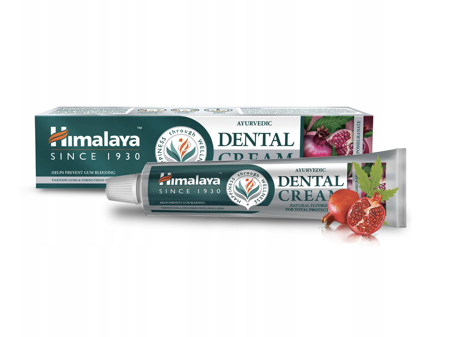 Himalaya Dental Cream pasta do zębów Ayurvedic 100g i 50g z naturalnym fluorem i ekstraktami roślinnych.