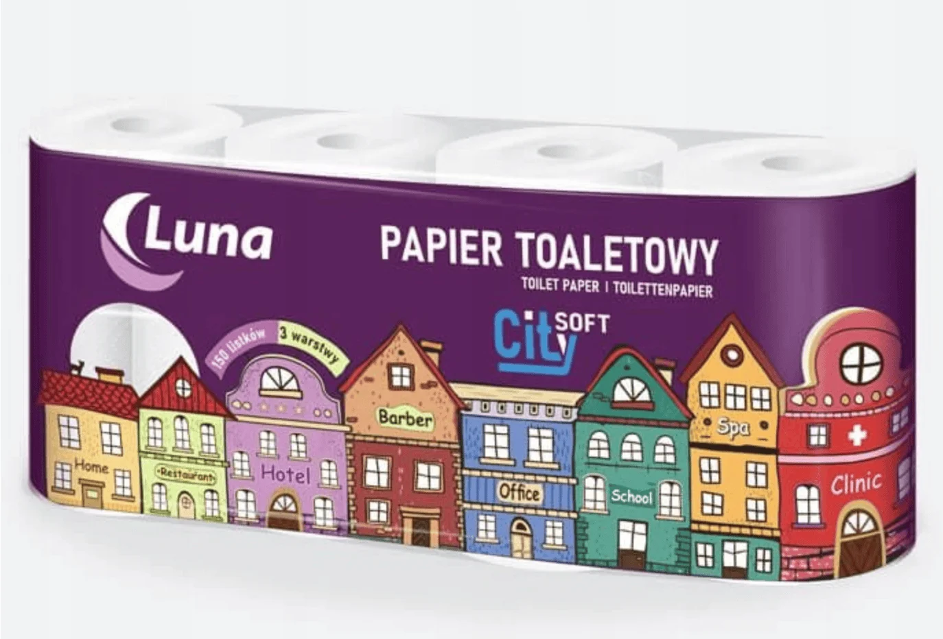 Papier toaletowy LUNA CITY SOFT 8 rolek 3 warstwowy