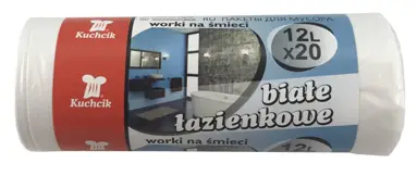 Worki na śmieci HD 12L 30/45 BIAŁE 20szt