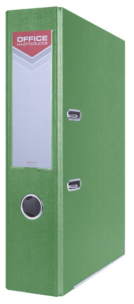 Segregator A4 70 mm MATOWY ZIELONY Ekonomiczny segregator wykonany z kartonu o grubości 1,9mm, gramatura 1170gsm. Wyposażony w dolną listwę wzmacniającą oraz dwustronną, wymienną etykietę grzbietową. Pokryty matową folią polipropylenową. Wzmocniony otwór na palec. Szerokość grzebietu: 7...