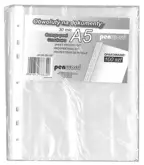 Obwoluta A5 Krystaliczna 100szt Obwoluta groszkowa, wykonana z folii PP o grubości 0,5 mm. Otwierane z góry, co zapewnia łatwe wyciąganie dokumentów, bez konieczności wyjmowania ich z segregatora. Format: A5. 100 szt w opakowaniu.