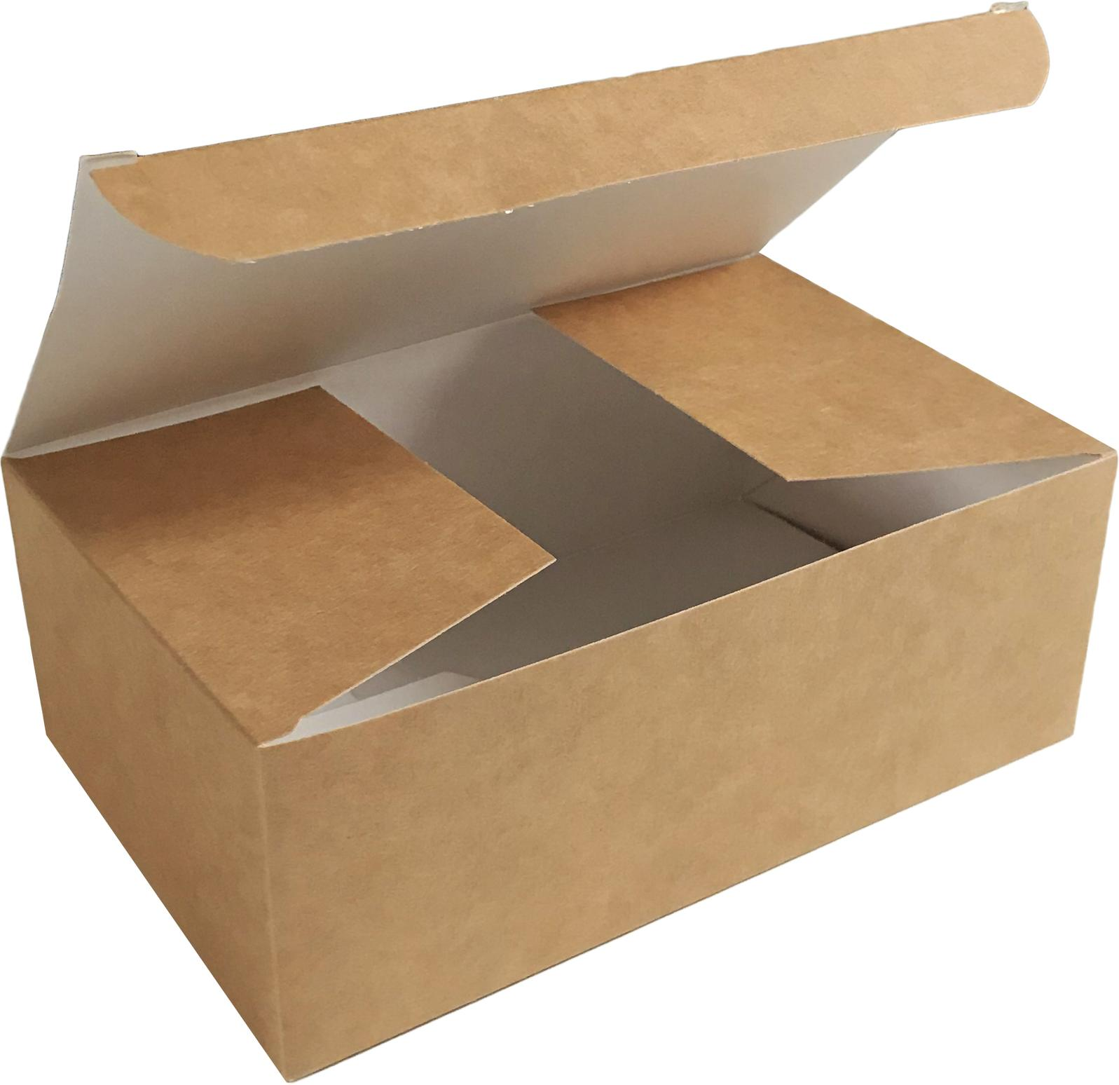 Pudełko papier. NA WYNOS zamykane 1szt 10/16/6 KURCZAK MAŁY Pudełko papierowe na wynos zamykane kraft 10x16x6 cm z pokrywką do potraw.