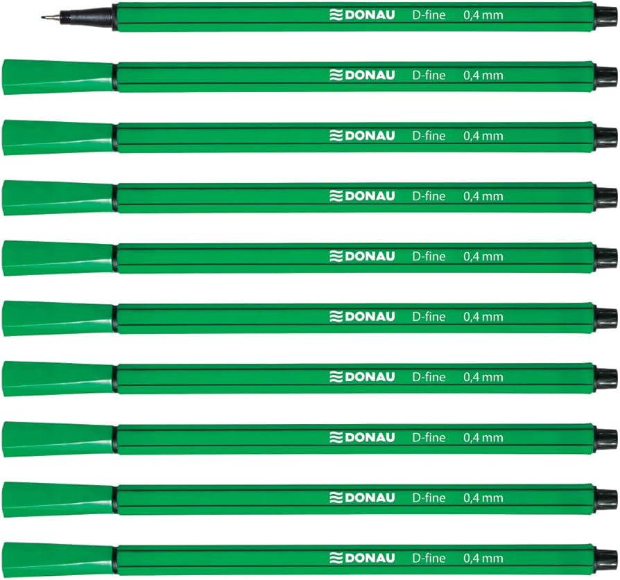 Cienkopis Donau D-fine 0,4mm zielony z czarną końcówką