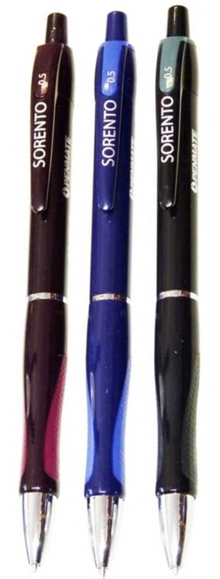 Ołówek automatyczny Sorento 0,5mm jest plastikowej obudowie i z gumowym uchwytem.