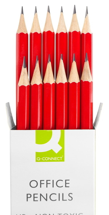 Ołówek Connect HB z gumką czerwony drewniany w opakowaniu 12 sztuk