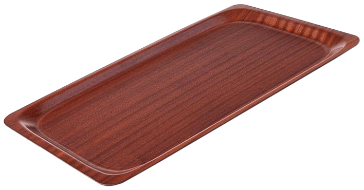 Taca antypoślizgowa HENDI mahoń 325x530 mm z zaokrąglonymi krawędziami.