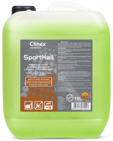 CLINEX Sport Hall 10L Mycie posadzek sportowych Clinex Sport Hall 10L żółty płyn do mycia posadzek sportowych w kanisterce