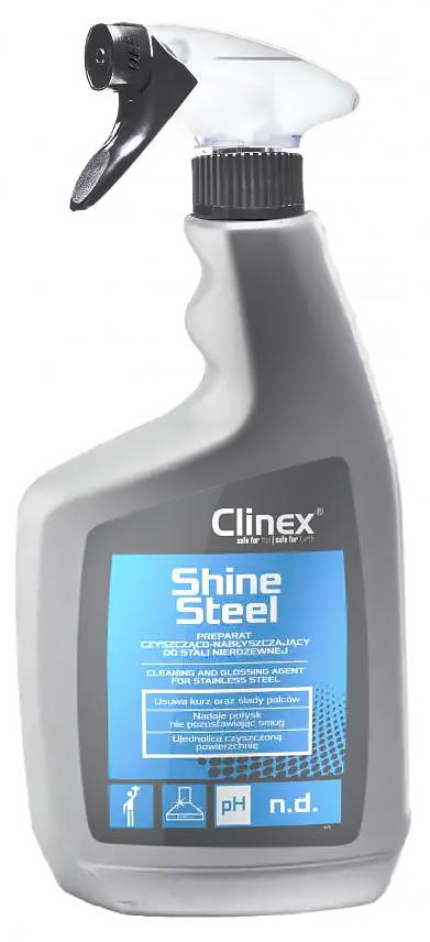 CLINEX Shine Steel stali nierdzew.650 mlKonserwacja powierzchni ze stali nierdzewnej Preparat do czyszczenia i konserwacji powierzchni ze stali szlachetnej. Charakteryzuje się łatwością rozprowadzania, bardzo krótkim czasem odparowywania, nie pozostawiając na czyszczonej powierzchni tłustych plam ani smug. Ujednolica czyszczoną powierz...