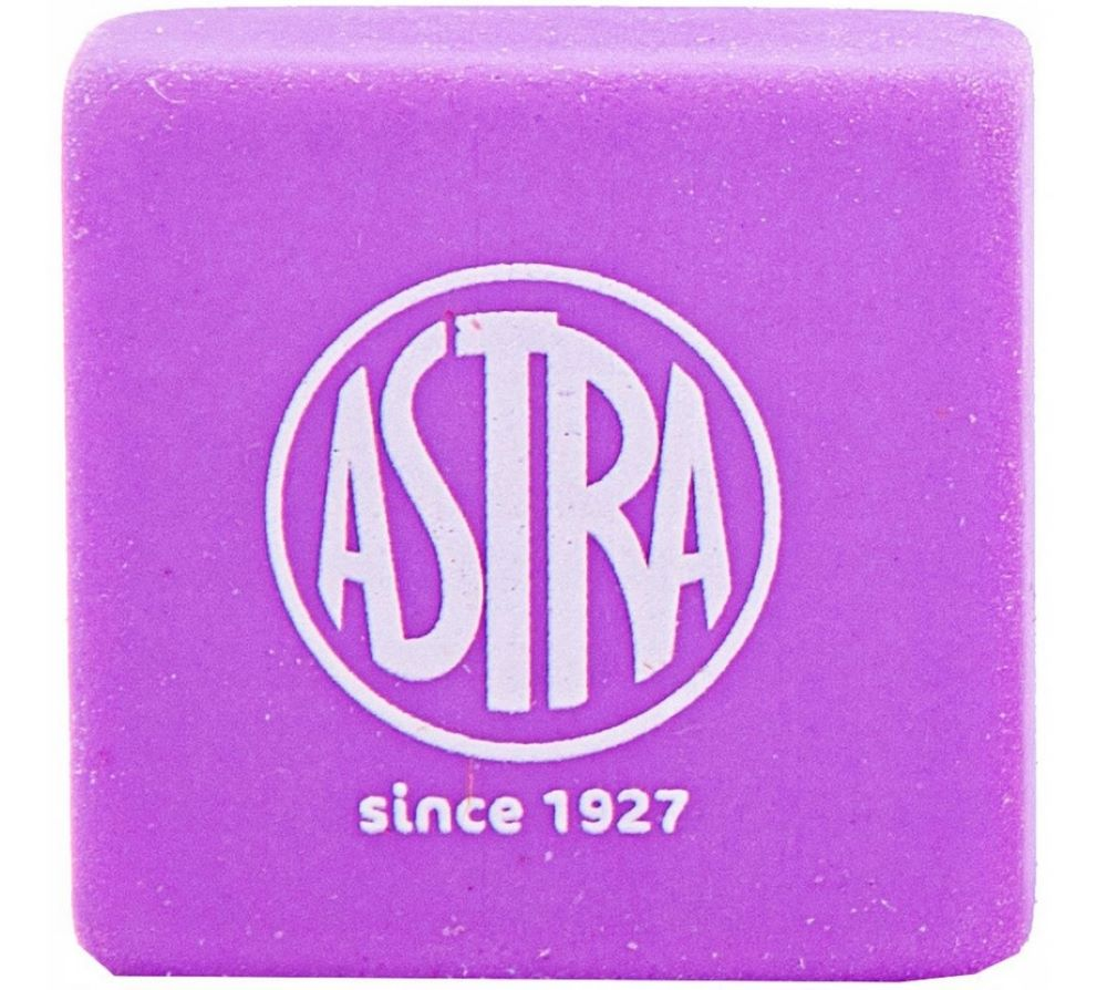 Gumka do ścierania kwadratowa pastelowa ASTRA, fioletowa z logo marki