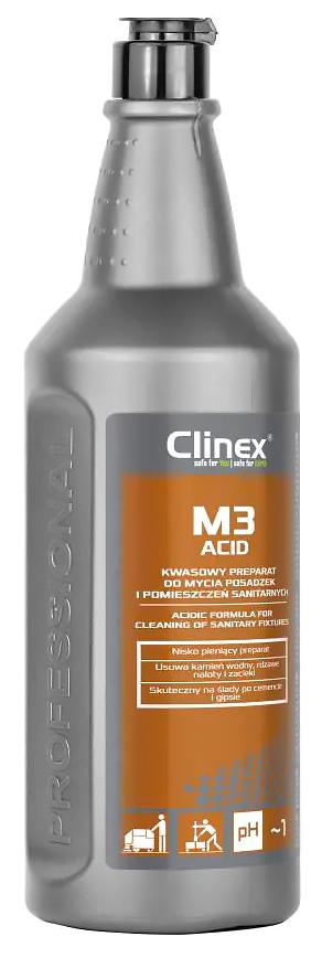 CLINEX M3 Acid 1 L kwasowy preparat do mycia pomieszczeń sanitarnych w butelce