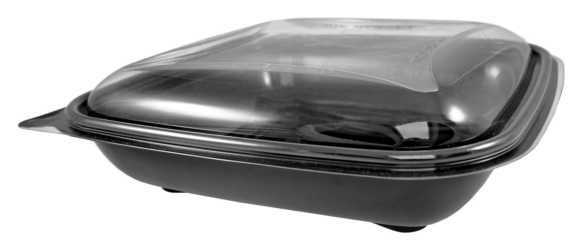 Pojemnik CRUDIPACK 370ml kwadrat 80szt RPET 160x160x47 POJ. CZARNY + POK. TRANSPARENT