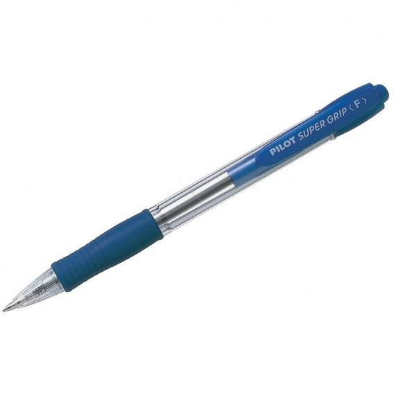 Długopis PILOT SUPER GRIP 0,7 niebieski z ergonomicznym uchwytem i tulejkiem.