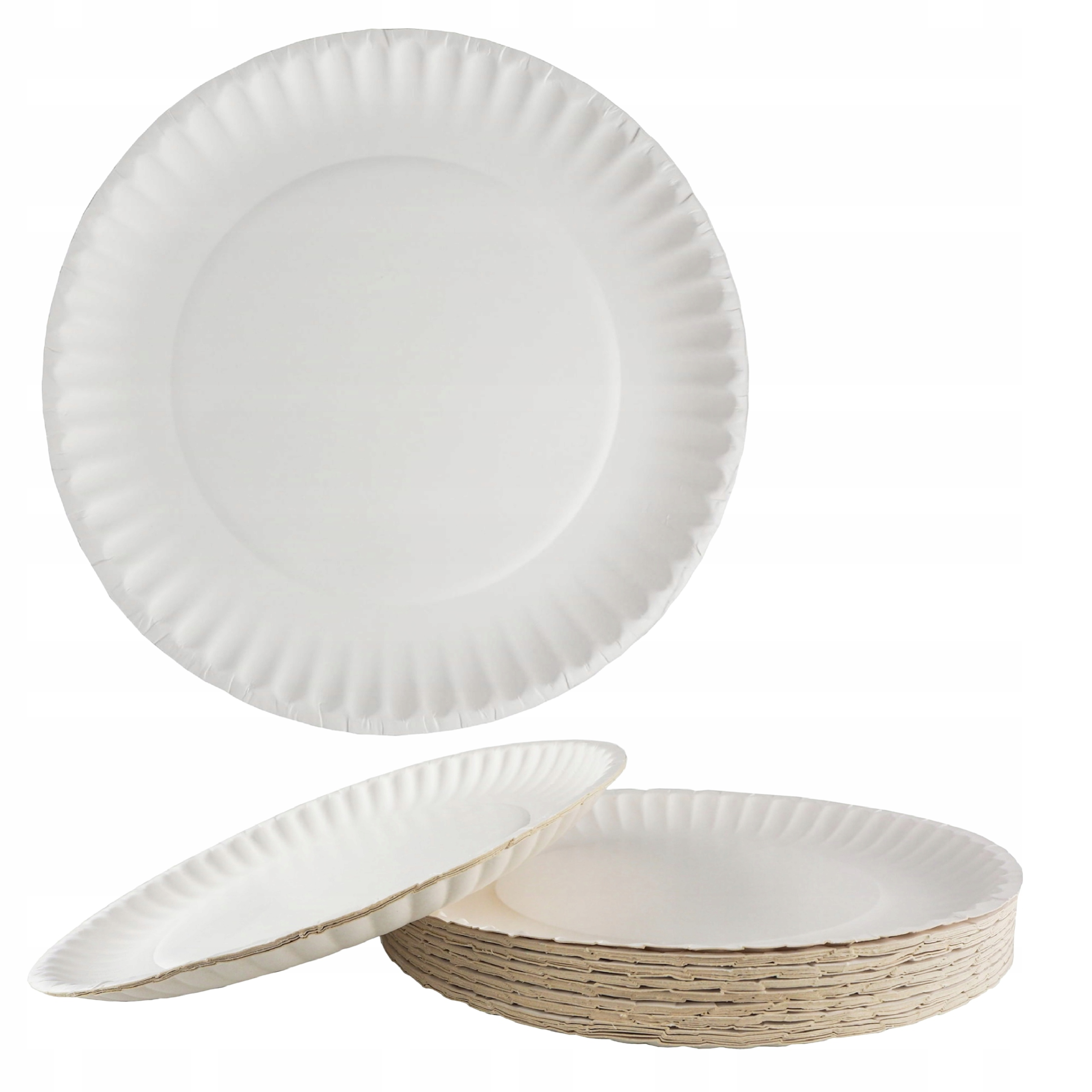 Talerz papierowy biały 15cm średnicy, opakowanie 100 sztuk.