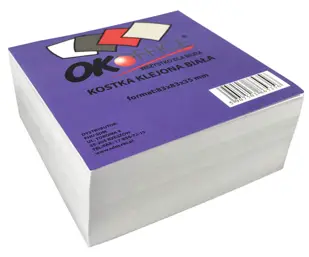 Kostka biurowa biała klejona 83x83x35