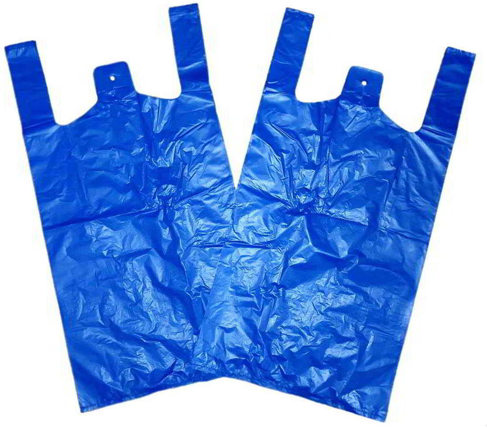 Reklamówki HD niebieskie 28x8x50 cm 100 sztuk grubość folii 14 mikronów