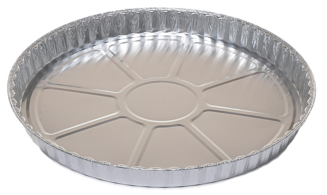 Foremka aluminiowa okrągła 1535ml do pieczenia z podziałami na porcje, 297x25mm.