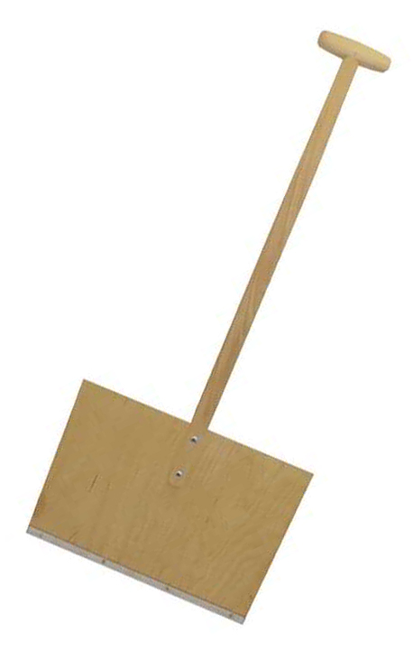 Łopata do śniegu ze sklejki z drewnianym trzonkiem, prosta 50 cm szerokości