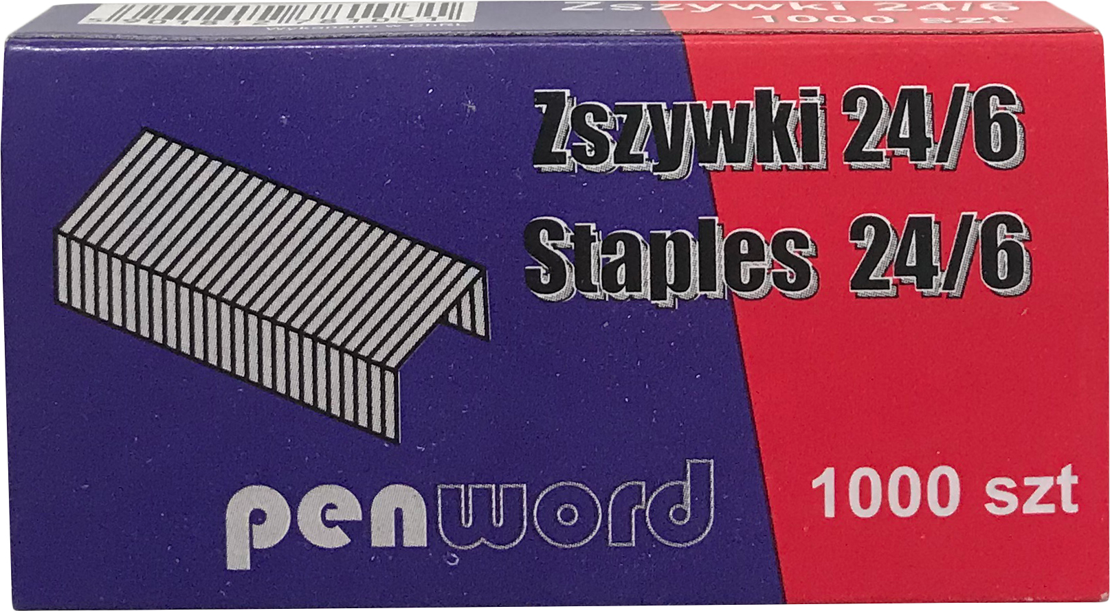 Zszywki biurowe 24/6 Penword 1000 sztuk w opakowaniu