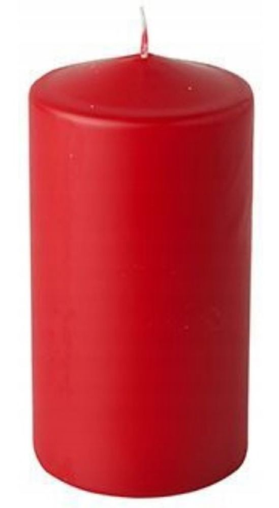 Świeca pieńkowa czerwona walec fi 5cm/8cm 1 sztuka
