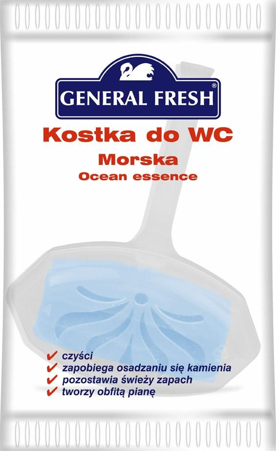 Kostka WC General Fresh W FOLI 35g MORSKI Kostka do WC General Fresh Morska 35g w foliowym opakowaniu z niebieską zapachu