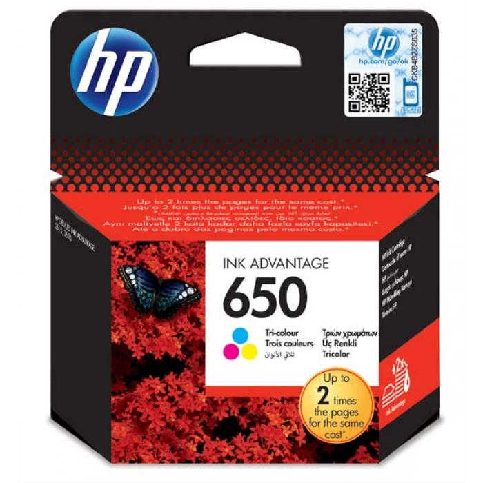 Tusz HP 650 kolor Tri-colour oryginał do drukarek HP DeskJet, pojemność do 200 stron.