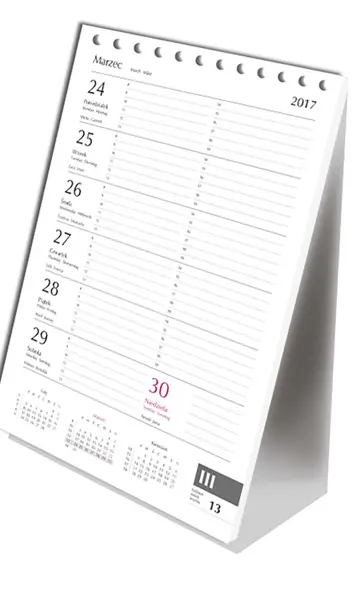 Kalendarz biurowy pionowy spirala KRESKA A5