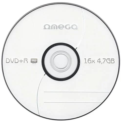 Płyta DVD-R Omega 4,7 GB 16x do nagrywania danych, muzyki i filmów