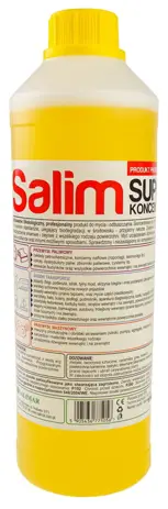 Płyn SALIM super konc. smary/tłuszcze 1L Płyn SALIM Super Konc. do odtłuszczania 1L w butelce z żółtą nakrętką