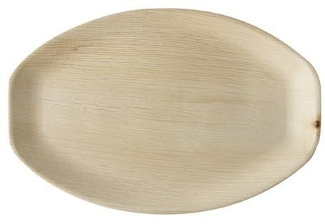 Talerz owalny z liścia palmowego 37x25cm, biodegradowalny, opakowanie 25 sztuk