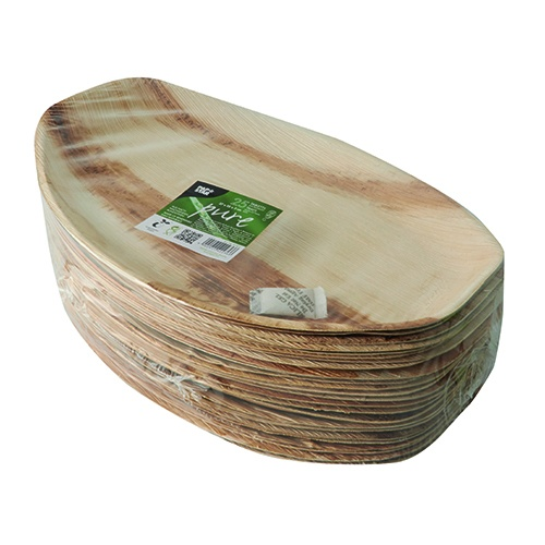 Talerze owalne z liścia palmowego PURE 37x25cm, opakowanie 25 sztuk, biodegradowalne